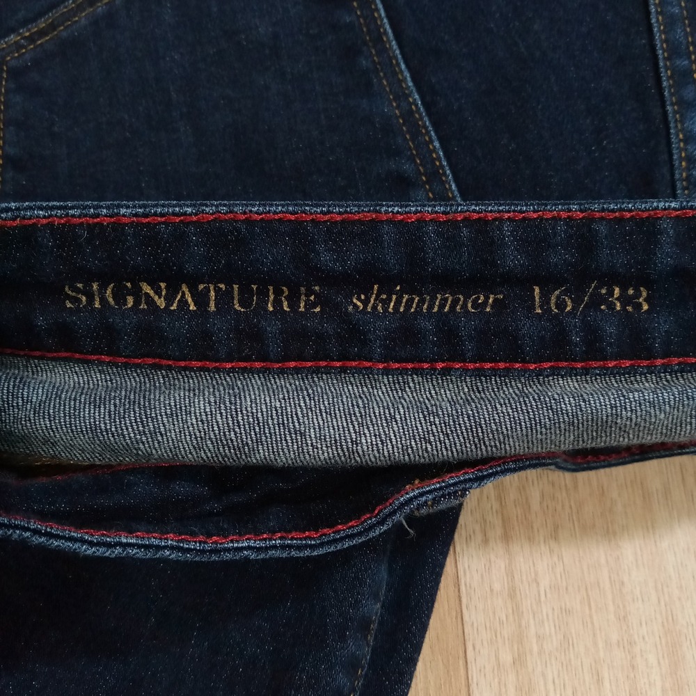 Talbots Signature Skimmer Jeans Women 16/33 Dark Wash Indigo Cropped Denim Pants - Picture 3 of 11